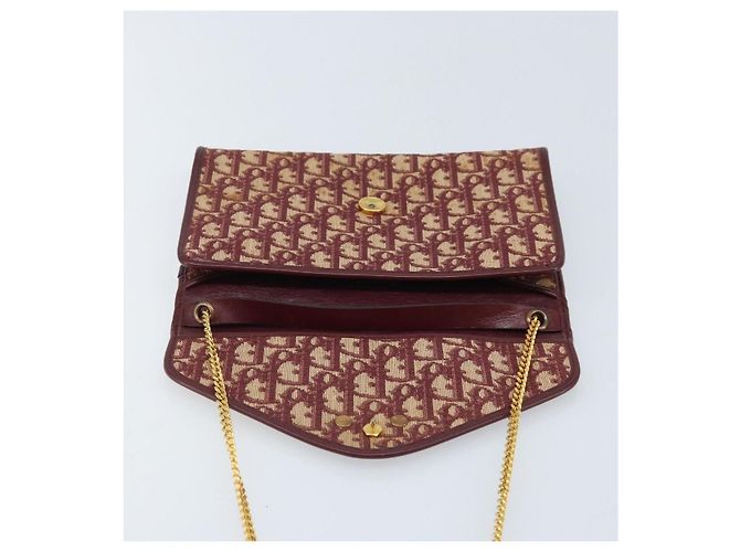 Borsa a tracolla con catena Christian Dior Trotter Canvas Rosso Oro - vista 10