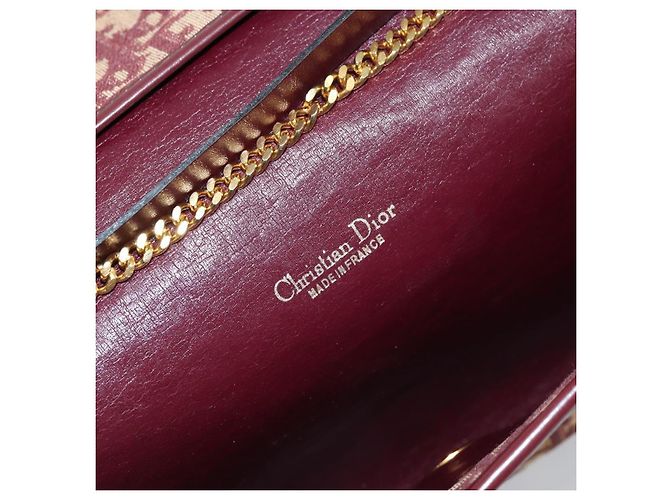 Borsa a tracolla con catena Christian Dior Trotter Canvas Rosso Oro - vista 11