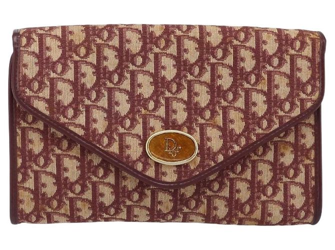 Borsa a tracolla con catena Christian Dior Trotter Canvas Rosso Oro - vista 13