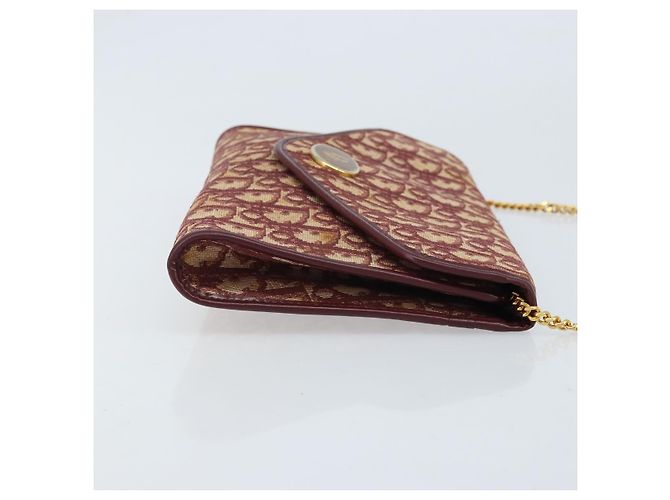 Borsa a tracolla con catena Christian Dior Trotter Canvas Rosso Oro - vista 3