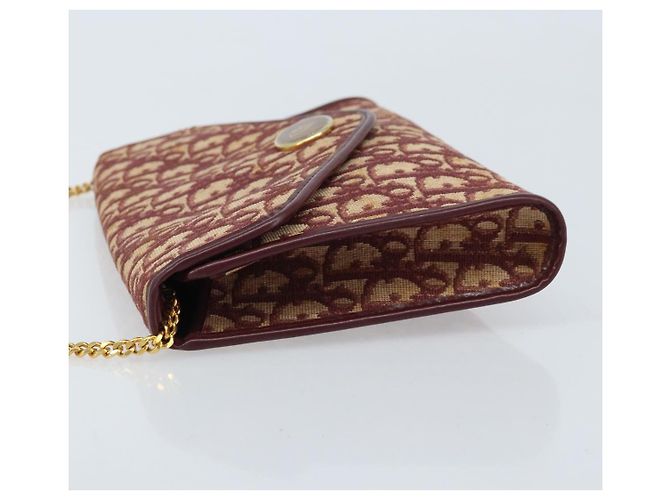 Borsa a tracolla con catena Christian Dior Trotter Canvas Rosso Oro - vista 4