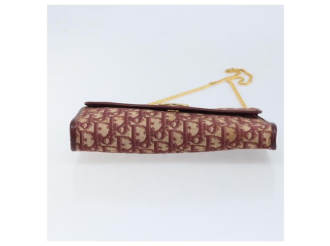 Borsa a tracolla con catena Christian Dior Trotter Canvas Rosso Oro - vista 5