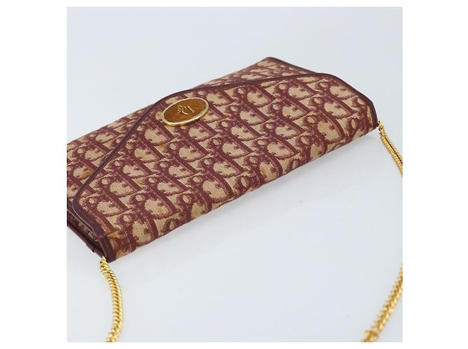 Borsa a tracolla con catena Christian Dior Trotter Canvas Rosso Oro - vista 6