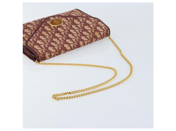 Borsa a tracolla con catena Christian Dior Trotter Canvas Rosso Oro - vista 7