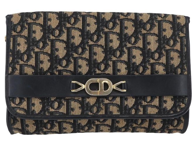 Borsa a tracolla con catena Christian Dior Trotter Canvas Navy Gold - vista 13