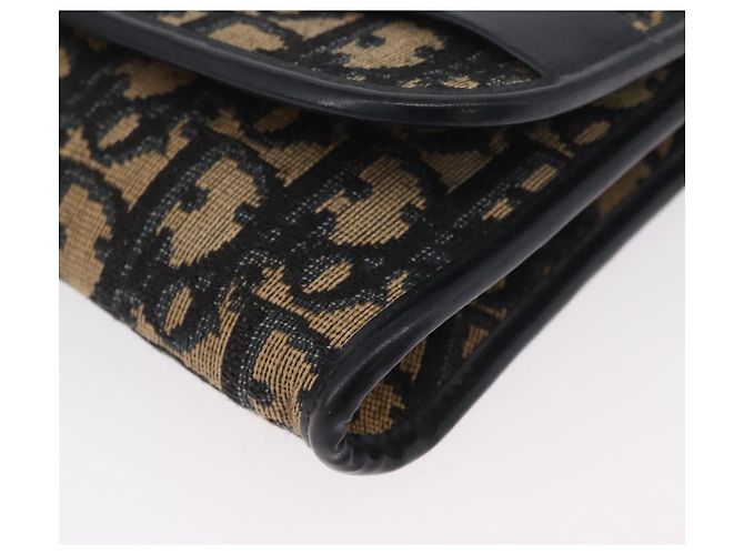 Borsa a tracolla con catena Christian Dior Trotter Canvas Navy Gold - vista 14