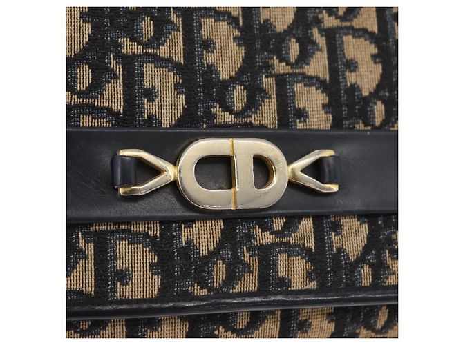Borsa a tracolla con catena Christian Dior Trotter Canvas Navy Gold - vista 17