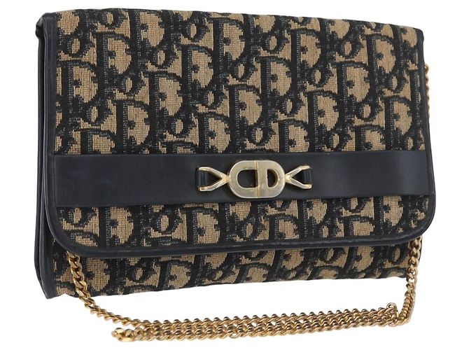 Borsa a tracolla con catena Christian Dior Trotter Canvas Navy Gold - vista 21