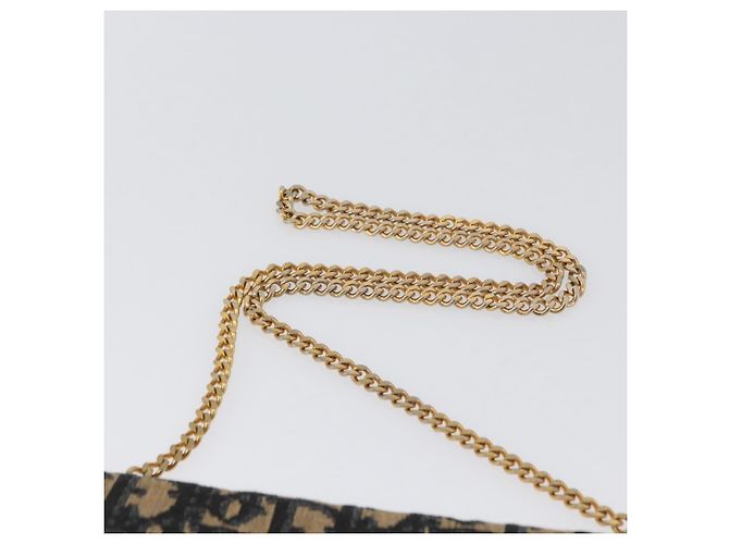 Borsa a tracolla con catena Christian Dior Trotter Canvas Navy Gold - vista 8
