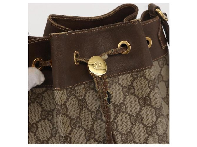 Borsa GUCCI GG Supreme Web Sherry Line PVC Beige Gold 164 02 085 - vista 10