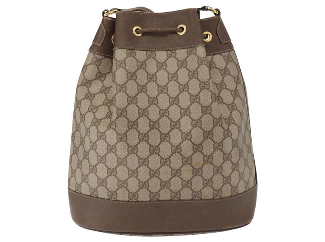 Borsa GUCCI GG Supreme Web Sherry Line PVC Beige Gold 164 02 085 - vista 2