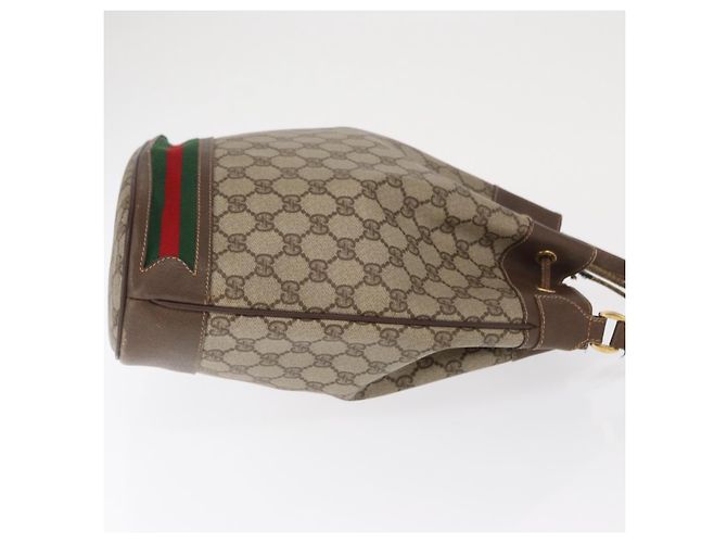 Borsa GUCCI GG Supreme Web Sherry Line PVC Beige Gold 164 02 085 - vista 4