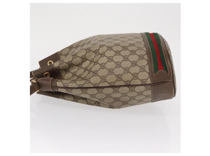 Borsa GUCCI GG Supreme Web Sherry Line PVC Beige Gold 164 02 085 - vista 5