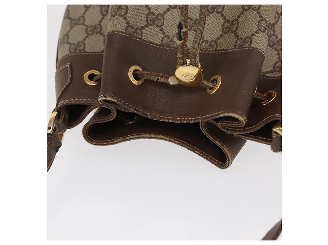 Borsa GUCCI GG Supreme Web Sherry Line PVC Beige Gold 164 02 085 - vista 7