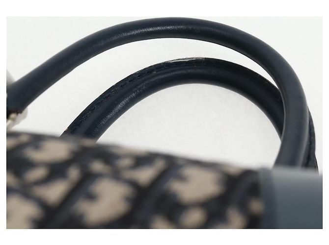 Borsa Boston Christian Dior Trotter Canvas Navy Silver - vista 14