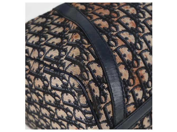 Borsa Boston Christian Dior Trotter Canvas Navy Silver - vista 15