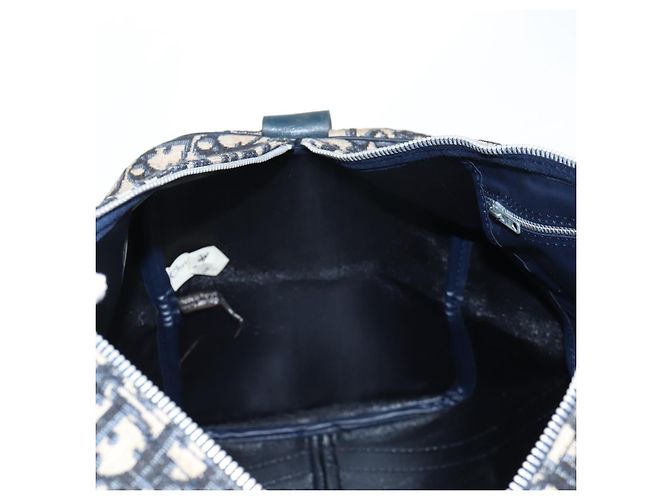 Borsa Boston Christian Dior Trotter Canvas Navy Silver - vista 18