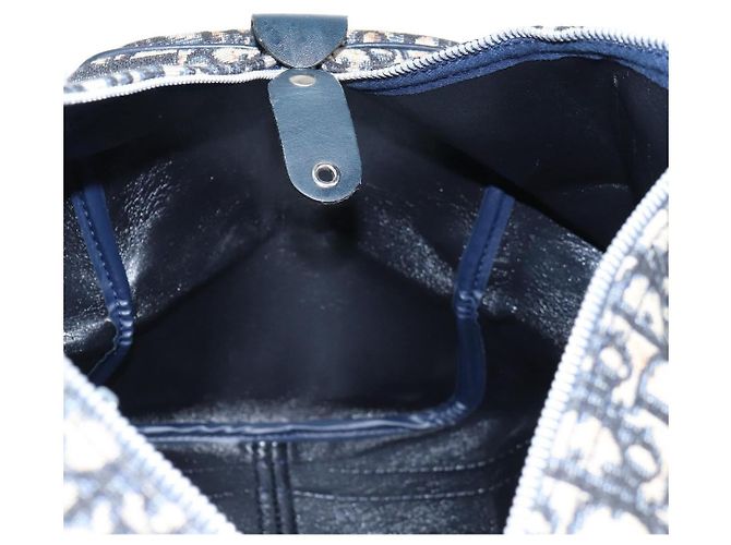 Borsa Boston Christian Dior Trotter Canvas Navy Silver - vista 19