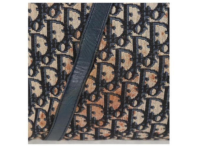 Borsa Boston Christian Dior Trotter Canvas Navy Silver - vista 2