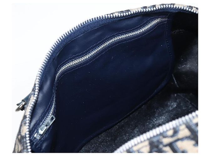 Borsa Boston Christian Dior Trotter Canvas Navy Silver - vista 20