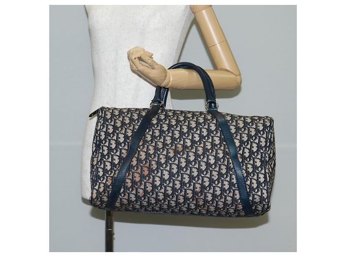 Borsa Boston Christian Dior Trotter Canvas Navy Silver - vista 22