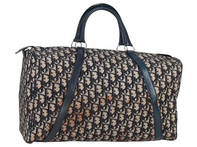 Borsa Boston Christian Dior Trotter Canvas Navy Silver - vista 23