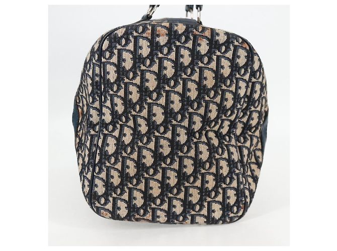 Borsa Boston Christian Dior Trotter Canvas Navy Silver - vista 4
