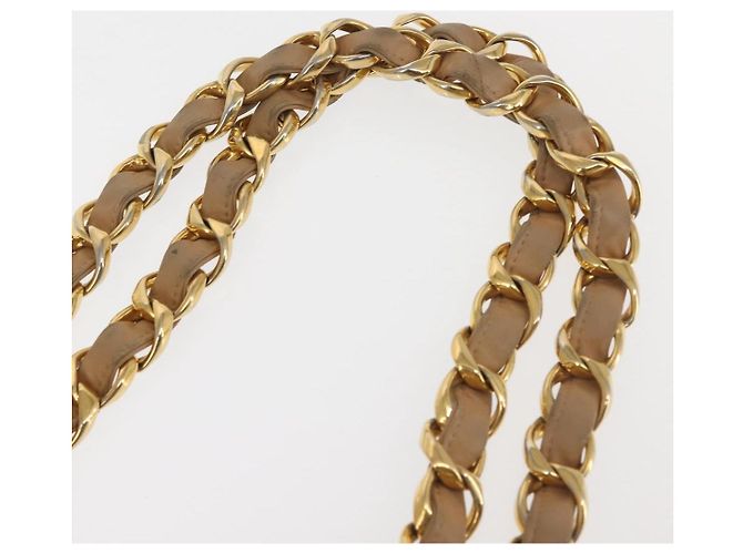 CHANEL COCO Mark Chain Tote Bag aus Lammleder Beige Gold CC - Ansicht 14