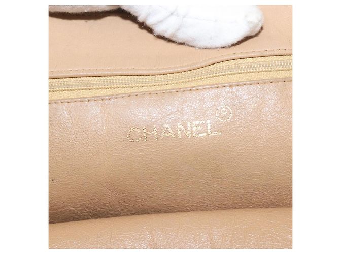 CHANEL COCO Mark Chain Tote Bag aus Lammleder Beige Gold CC - Ansicht 18