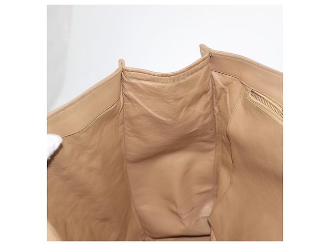 CHANEL COCO Mark Chain Tote Bag aus Lammleder Beige Gold CC - Ansicht 20