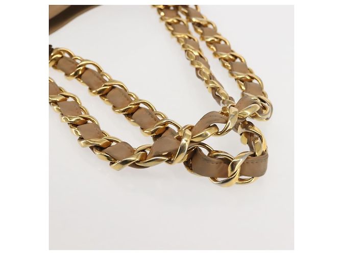 CHANEL COCO Mark Chain Tote Bag aus Lammleder Beige Gold CC - Ansicht 8