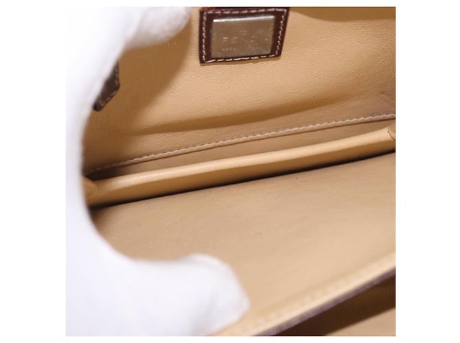 Borsa a spalla FENDI Harako Leather Beige Silver - vista 10