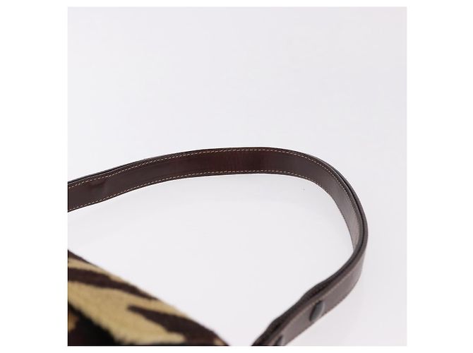 Borsa a spalla FENDI Harako Leather Beige Silver - vista 14