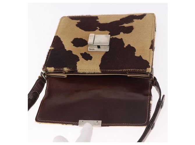 Borsa a spalla FENDI Harako Leather Beige Silver - vista 19