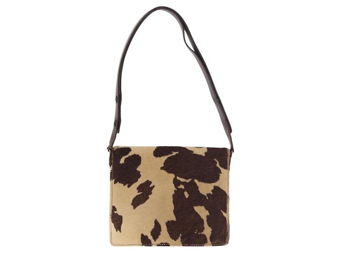 Borsa a spalla FENDI Harako Leather Beige Silver - vista 2