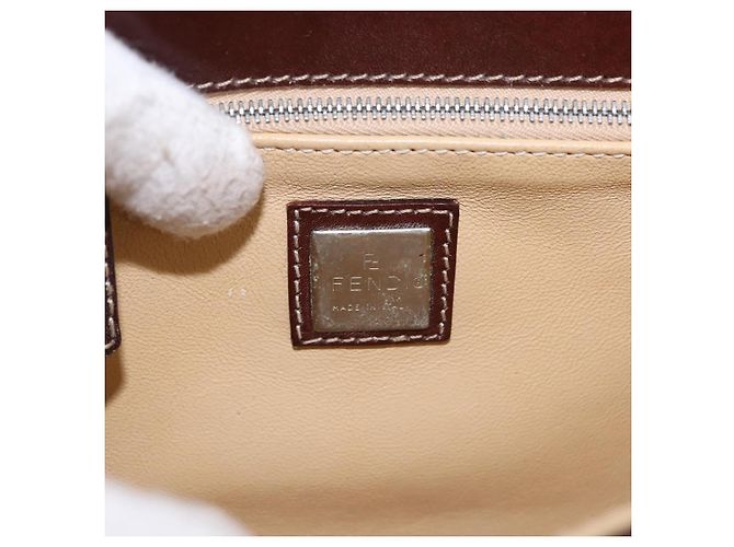 Borsa a spalla FENDI Harako Leather Beige Silver - vista 20