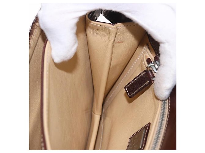 Borsa a spalla FENDI Harako Leather Beige Silver - vista 22