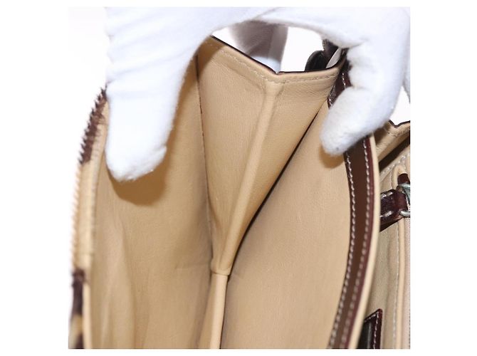 Borsa a spalla FENDI Harako Leather Beige Silver - vista 25