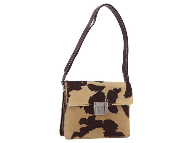 Borsa a spalla FENDI Harako Leather Beige Silver - vista 28