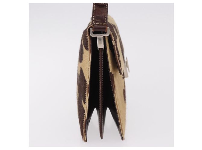 Borsa a spalla FENDI Harako Leather Beige Silver - vista 4
