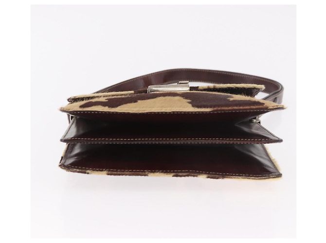 Borsa a spalla FENDI Harako Leather Beige Silver - vista 5