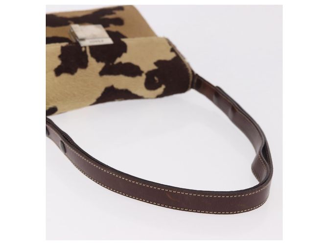 Borsa a spalla FENDI Harako Leather Beige Silver - vista 7