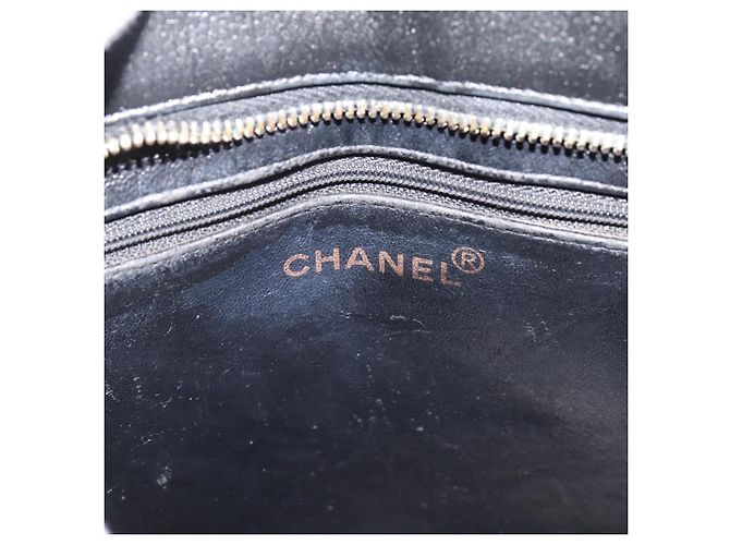Borsa Tote Standard CHANEL Pelle Caviar Nero Oro CC - vista 11