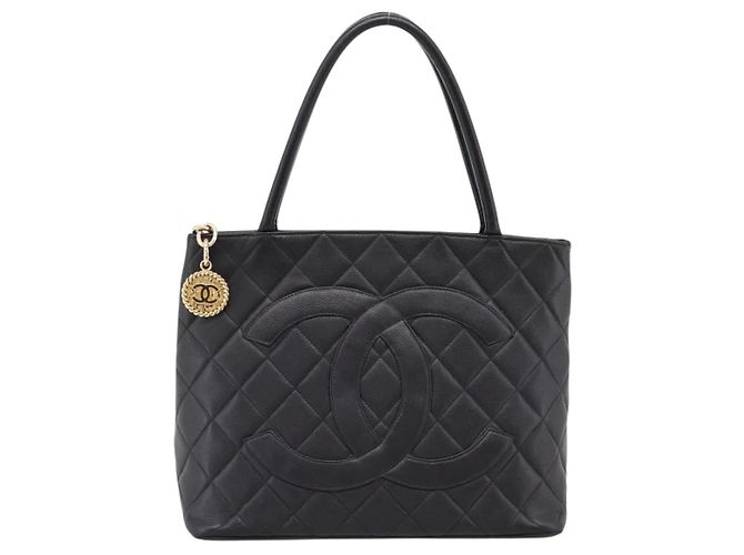 Borsa Tote Standard CHANEL Pelle Caviar Nero Oro CC - vista 13