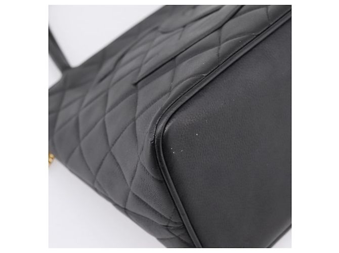Borsa Tote Standard CHANEL Pelle Caviar Nero Oro CC - vista 16