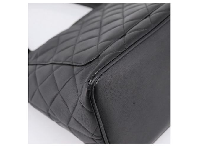 Borsa Tote Standard CHANEL Pelle Caviar Nero Oro CC - vista 18