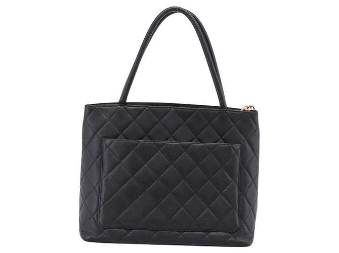 Borsa Tote Standard CHANEL Pelle Caviar Nero Oro CC - vista 2