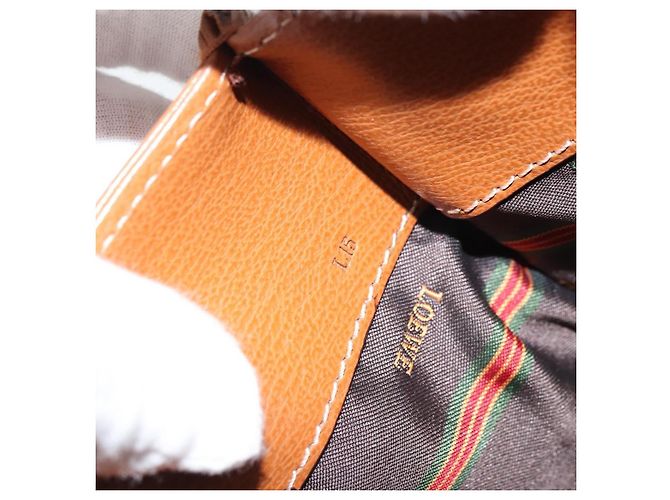 Borsa a mano LOEWE Velazquez in pelle marrone e oro - vista 12