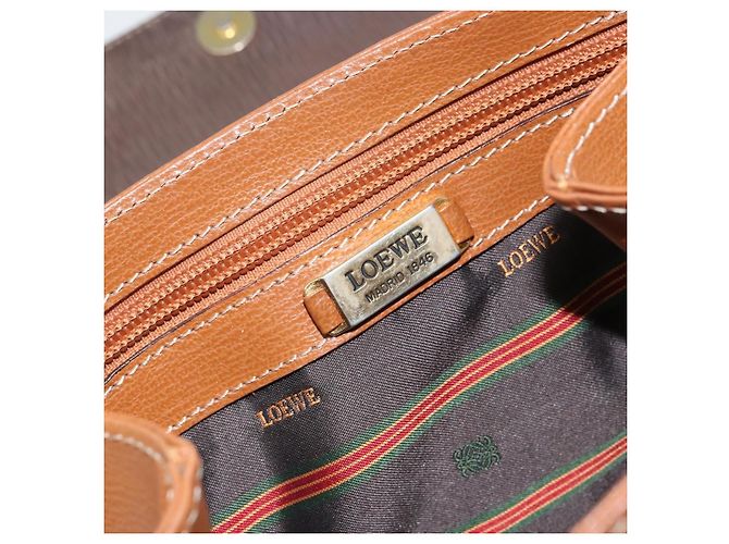 Borsa a mano LOEWE Velazquez in pelle marrone e oro - vista 18