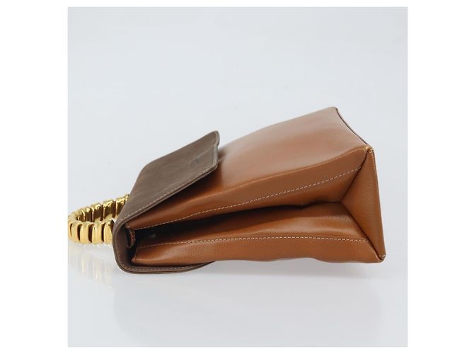 Borsa a mano LOEWE Velazquez in pelle marrone e oro - vista 4
